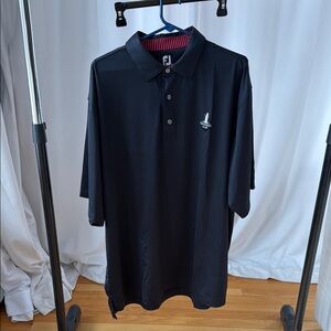 FootJoy Black Polo Shirt with Three-Quarter Sleeves